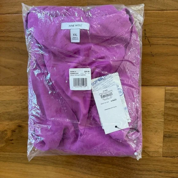 Brand New Nine West Women's Purple Smocked Waist Mini Dress, Size XXL, NWT - Picture 2 of 3